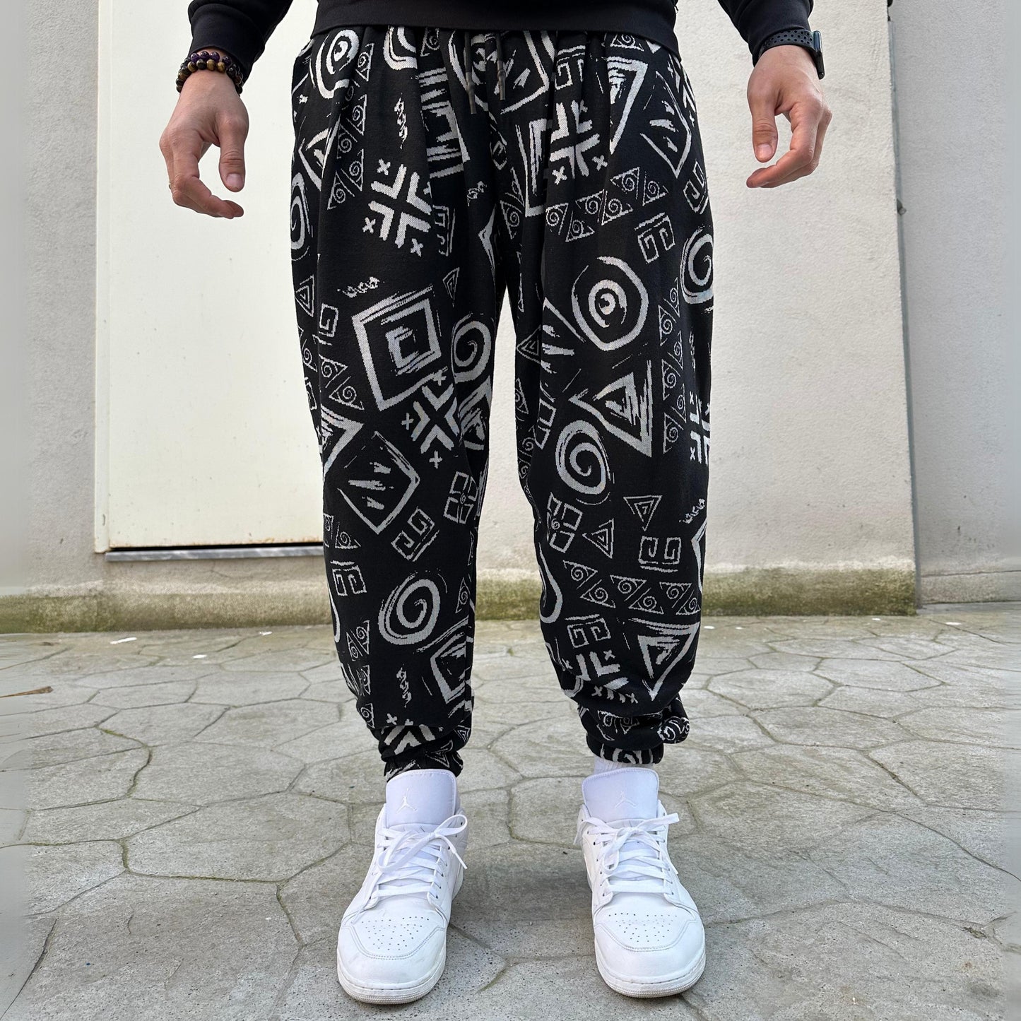 Unisex Harem Pants , Baggy Cotton Blend Trousers, Drop Crotch Joggers
