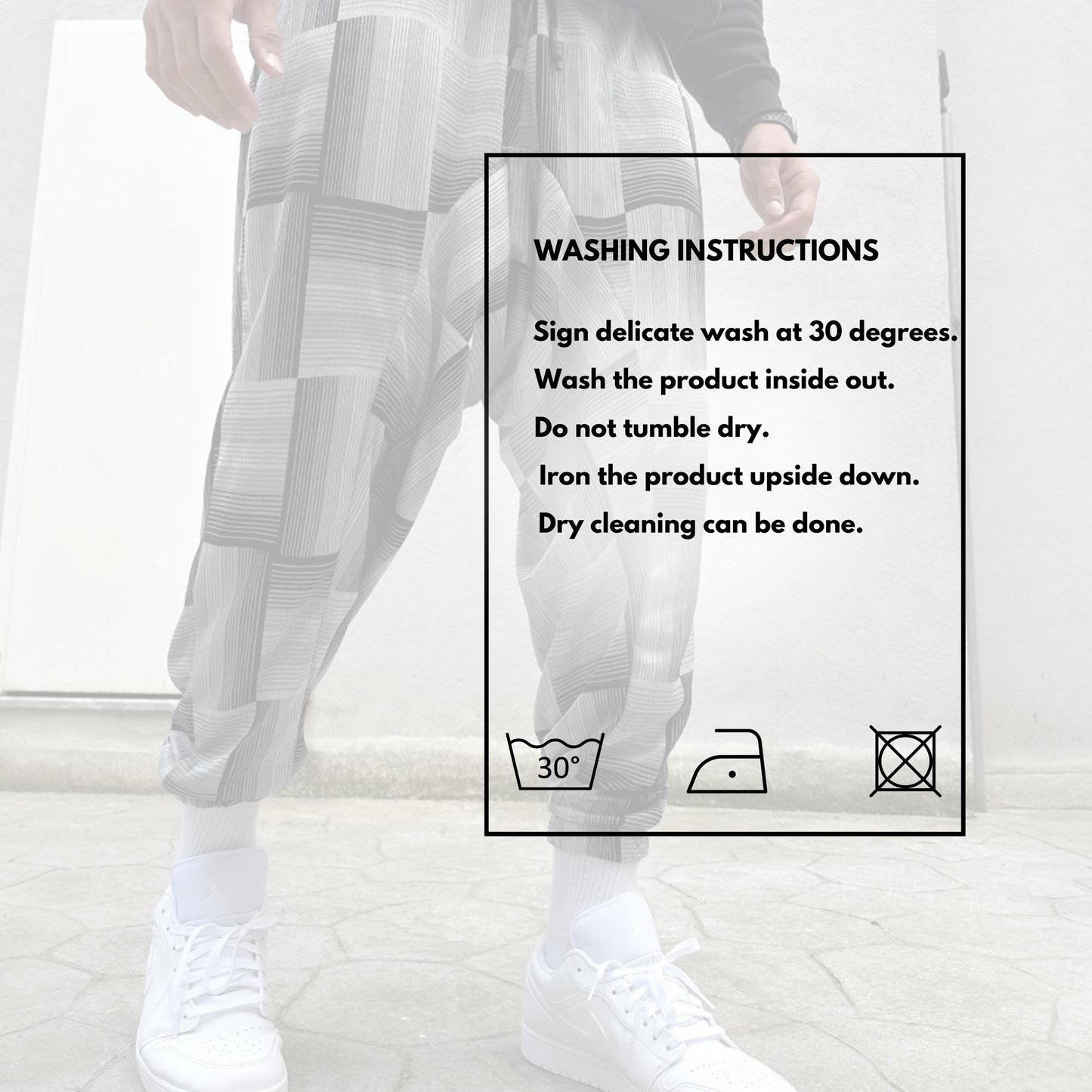 Unisex Harem Pants , Baggy Drop Crotch Trousers, Cotton Blend Joggers