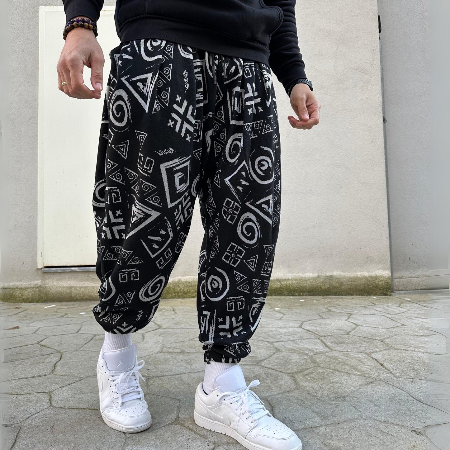 Unisex Harem Pants , Baggy Cotton Blend Trousers, Drop Crotch Joggers