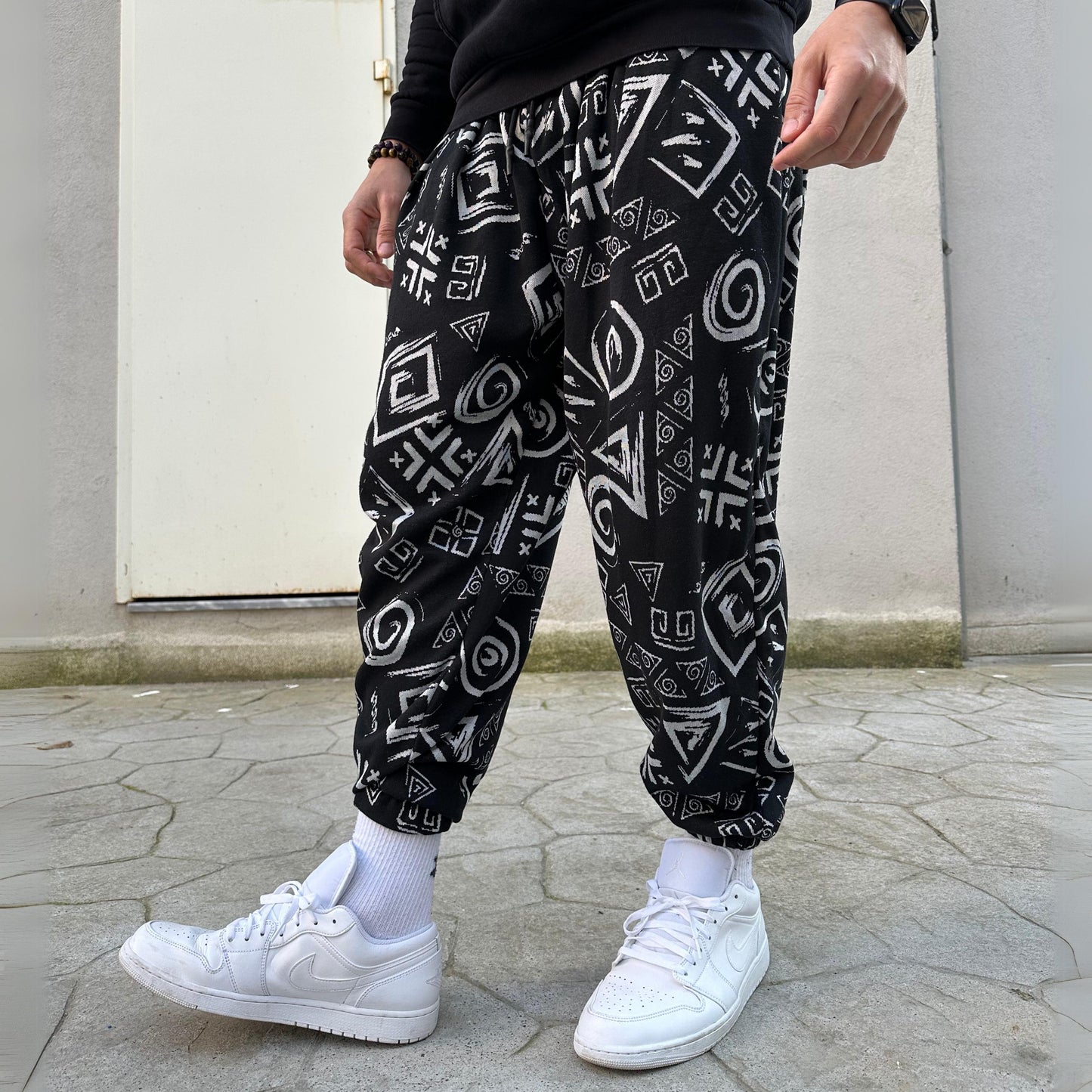 Unisex Harem Pants , Baggy Cotton Blend Trousers, Drop Crotch Joggers
