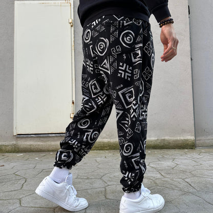 Unisex Harem Pants , Baggy Cotton Blend Trousers, Drop Crotch Joggers