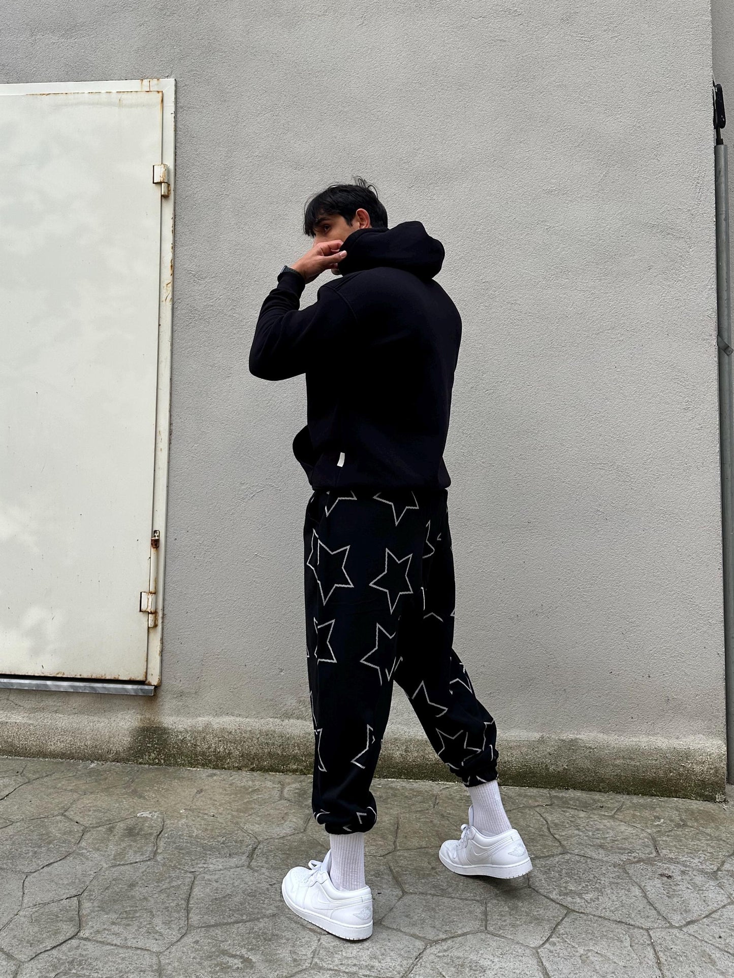 Unisex Star Print Harem Pants , Baggy Cotton Trousers, Drop Crotch Joggers