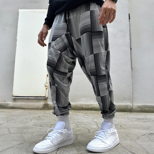 Unisex Harem Pants , Baggy Drop Crotch Trousers, Cotton Blend Joggers