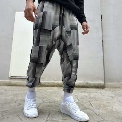 Unisex Harem Pants , Baggy Drop Crotch Trousers, Cotton Blend Joggers