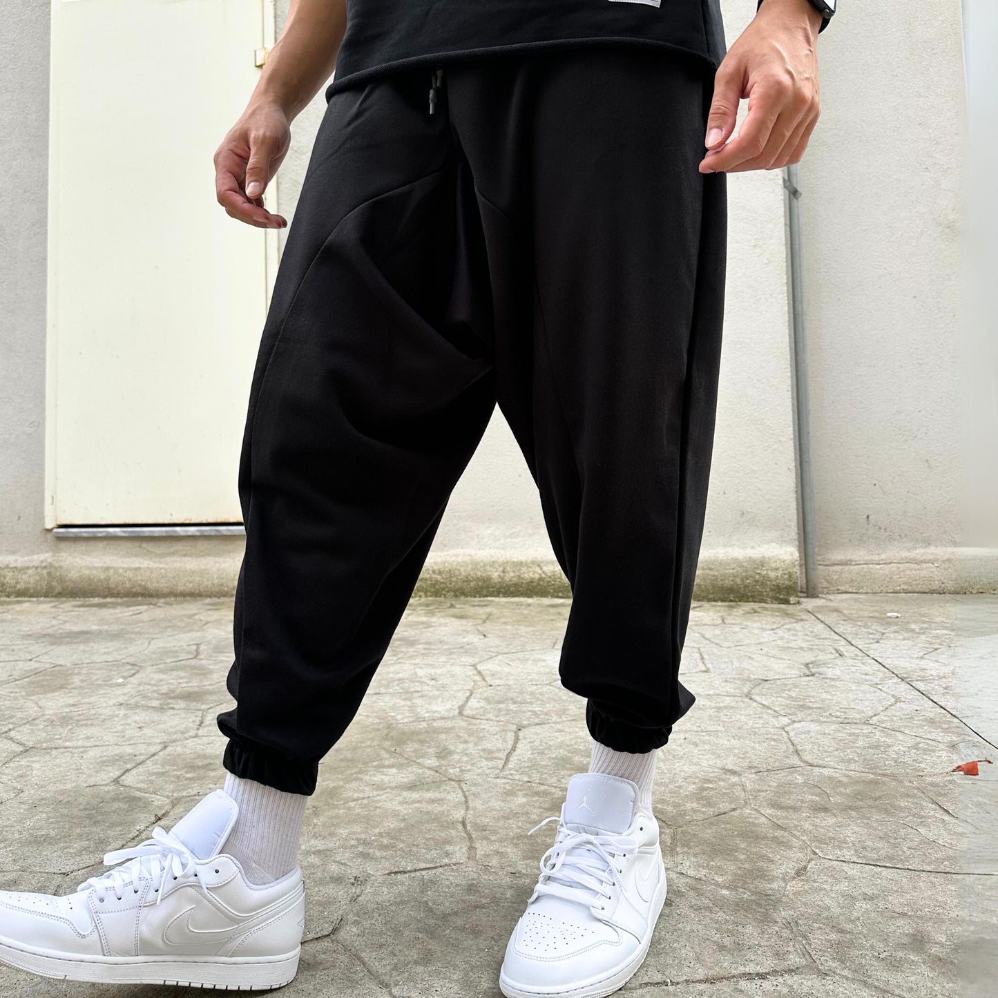 Unisex Harem Pants , Baggy Cotton Blend Trousers, Drop Crotch Joggers