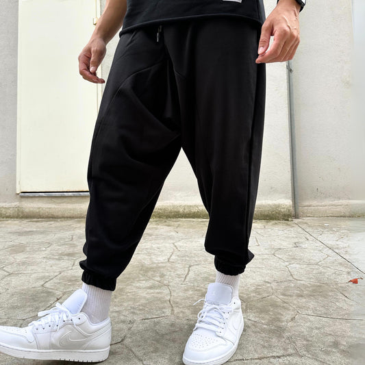 Unisex Harem Pants , Baggy Cotton Blend Trousers, Drop Crotch Joggers
